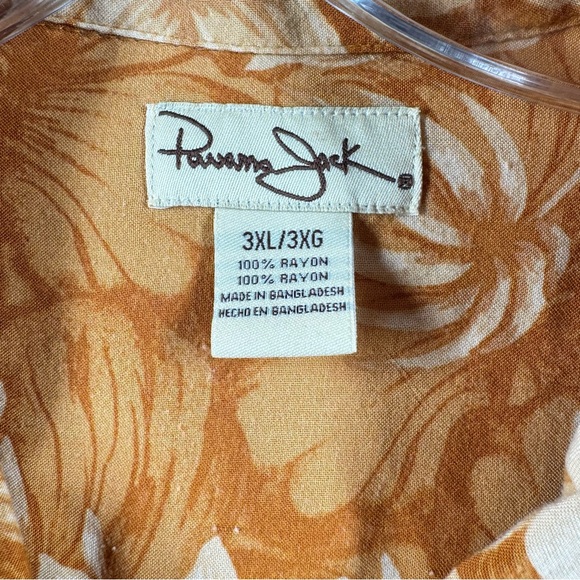 Panama Jack Men’s 3XL Hawaiian‎ Orange and Cream Short Sleeve Button Up Shirt - Picture 4 of 7